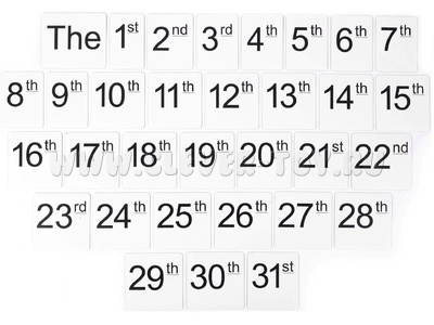Набор магнитных карточек "Числительные" (EN, цифры, белый)*