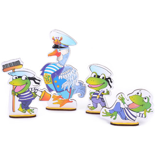 Комплект персонажей средних "Гусь и Лягушки" (4 шт, на подставке, крепление на Коврограф) - остатки